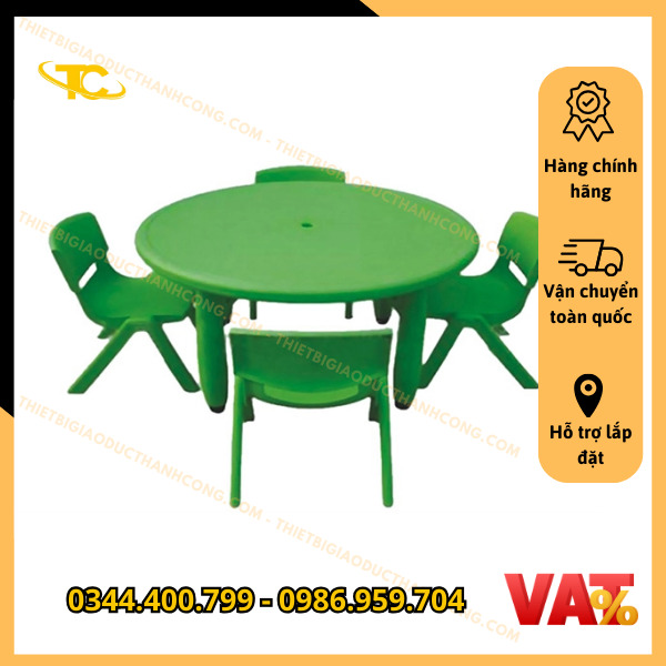bàn nhựa tròn mầm non